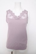 axes femme / 繊細レースタンク  ラベンダー Y-26-04-03-046-AX-TO-SZ-ZY
