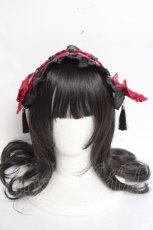 画像4: Coenobita / 華ロリヘッドドレス  赤×黒 Y-26-04-05-044-LO-AC-SZ-ZY (4)