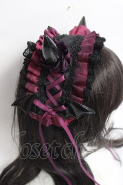 画像3: 妹抖手作工作屋 / 悪魔ツノ付きヘッドドレス  黒×紫 Y-26-04-05-048-LO-AC-SZ-ZY
