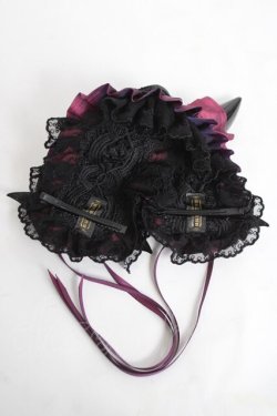 画像4: 妹抖手作工作屋 / 悪魔ツノ付きヘッドドレス  黒×紫 Y-26-04-05-048-LO-AC-SZ-ZY