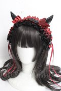 妹抖手作工作屋 / 悪魔ツノ付きヘッドドレス  黒×赤 Y-26-04-05-049-LO-AC-SZ-ZY