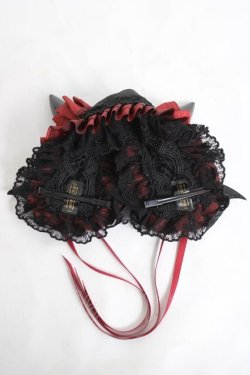 画像4: 妹抖手作工作屋 / 悪魔ツノ付きヘッドドレス  黒×赤 Y-26-04-05-049-LO-AC-SZ-ZY