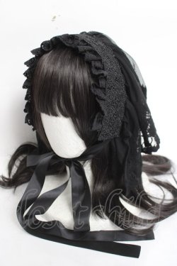 画像1: ATELIER　Ruby / フラワーレースヘッドドレス  黒 Y-26-04-05-050-EL-AC-SZ-ZY