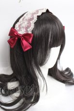 画像1: Pina sweetcollection / ドールレースカチューシャ  ワイン Y-26-04-05-052-LO-AC-AS-ZY (1)