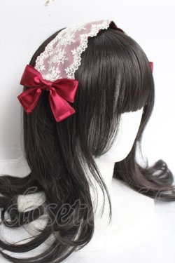 画像1: Pina sweetcollection / ドールレースカチューシャ  ワイン Y-26-04-05-052-LO-AC-AS-ZY