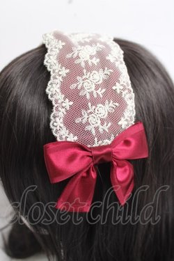 画像2: Pina sweetcollection / ドールレースカチューシャ  ワイン Y-26-04-05-052-LO-AC-AS-ZY