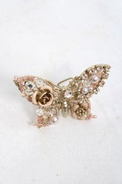 画像1: axes femme / 蝶×ローズリング  ピンク×ゴールド Y-26-04-05-006-AX-AC-SZ-ZY
