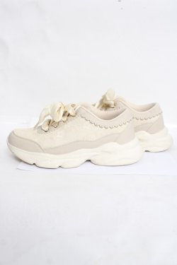 画像2: m petit by misako / リボンレース スニーカー L 生成り Y-26-04-05-056-LO-SH-SZ-ZY