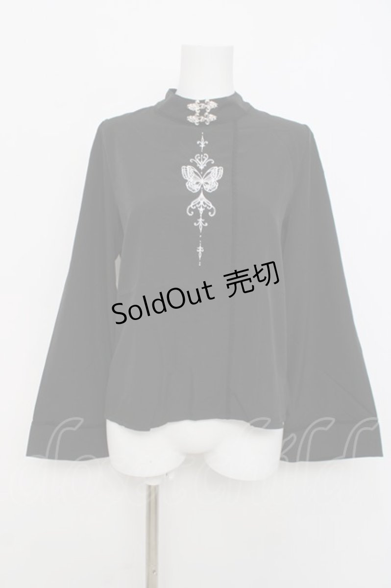 画像1: axes femme POETIQUE / オリエンタルバタフライブラウス  黒 Y-26-04-05-060-AX-BL-SZ-ZY (1)