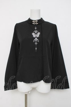 画像1: axes femme POETIQUE / オリエンタルバタフライブラウス  黒 Y-26-04-05-062-AX-BL-SZ-ZY