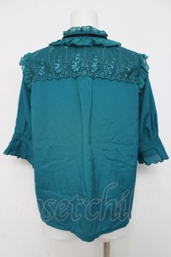 画像2: axes femme / 刺繍入りブラウス  グリーン Y-26-04-05-063-AX-BL-SZ-ZY