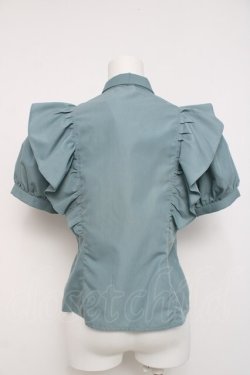 画像2: axes femme POETIQUE / ロゴ刺繍ボウタイブラウス  ミント Y-26-04-05-064-AX-BL-SZ-ZY