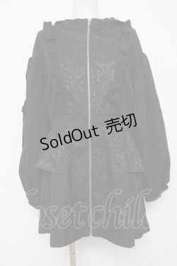 画像1: axes femme POETIQUE / ジャカード切替ブルゾン  黒 Y-26-04-05-067-AX-JA-SZ-ZY