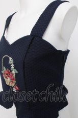 画像3: Fi.n.t / ストロベリーバスケット刺繍ビスチェ  紺 Y-26-04-05-070-CA-TO-AS-ZY (3)