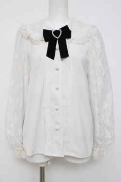 画像1: Secret Honey / レースデザインブラウス  白 Y-26-04-05-072-CA-BL-SZ-ZY