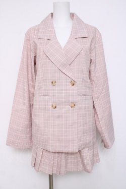 画像1: DearMyLove / チェックセットアップ  ピンク Y-26-04-05-074-EL-TO-SZ-ZY