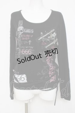 画像1: MAD / スカルクロスプリントカットソー M 黒 Y-26-04-05-075-PU-TO-SZ-ZY