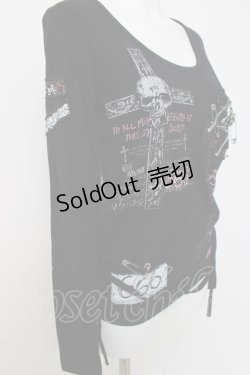 画像4: MAD / スカルクロスプリントカットソー M 黒 Y-26-04-05-075-PU-TO-SZ-ZY