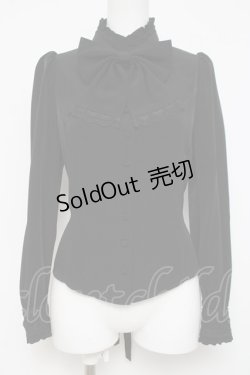 画像1: Sheglit / スタンドカラーリボンジャボブラウス L 黒 Y-26-04-05-076-EL-BL-AS-ZY