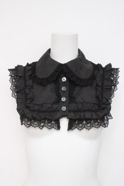 画像1: ATELIER PIERROT / 薔薇レース付け襟  黒 Y-26-04-05-078-EL-ZA-AS-ZY