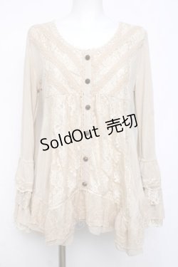 画像1: axes femme / 姫袖風レース切り替えチュニック  生成り Y-26-04-05-079-AX-TO-SZ-ZY