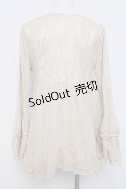 画像2: axes femme / 姫袖風レース切り替えチュニック  生成り Y-26-04-05-079-AX-TO-SZ-ZY