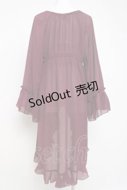 画像2: axes femme / オフショル風フリルガウン  ワイン Y-26-04-05-081-AX-TO-SZ-ZY