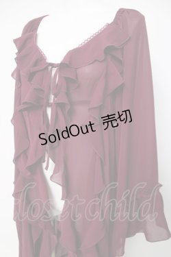 画像3: axes femme / オフショル風フリルガウン  ワイン Y-26-04-05-081-AX-TO-SZ-ZY