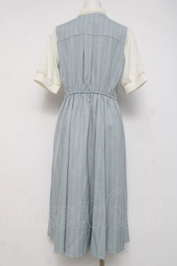 画像3: axes femme / タイ付重ね着風ストライプワンピース  サックス Y-26-04-05-082-AX-OP-SZ-ZY