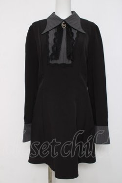 画像1: DARK IN LOVE / ヨークデザインワンピース L 黒ｘグレー Y-26-04-05-091-PU-OP-AS-ZY