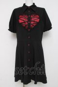 DARK IN LOVE / Gothic rope red heart buttonワンピース L 黒 Y-26-04-05-092-PU-OP-AS-ZY