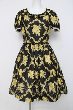 画像1: JESUS DIAMANTE / バロックドールNewトランプ薔薇ワンピース 40 黒 Y-26-04-05-097-JE-OP-AS-ZY