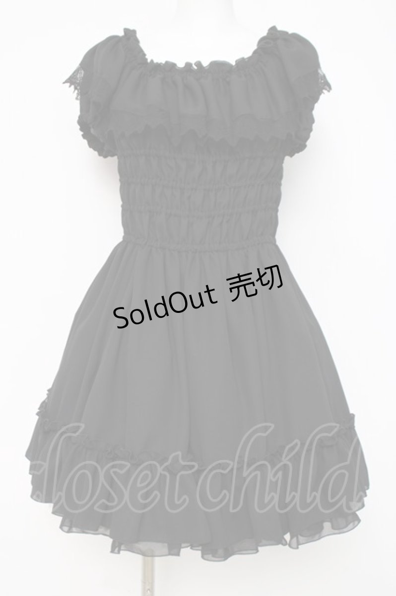 画像1: ATELIER PIERROT / シフォンシャーリングワンピース  黒 Y-26-04-05-103-EL-OP-AS-ZY (1)