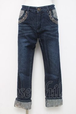 画像1: axes femme / 裾ストライプデニムパンツ  デニム Y-26-04-05-112-AX-PA-SZ-ZY