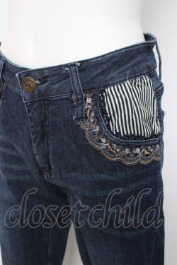 画像2: axes femme / 裾ストライプデニムパンツ  デニム Y-26-04-05-112-AX-PA-SZ-ZY