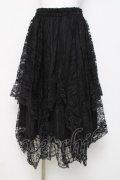 axes femme / ペチ付イレヘムレーススカート  黒 Y-26-04-05-115-AX-SK-SZ-ZY