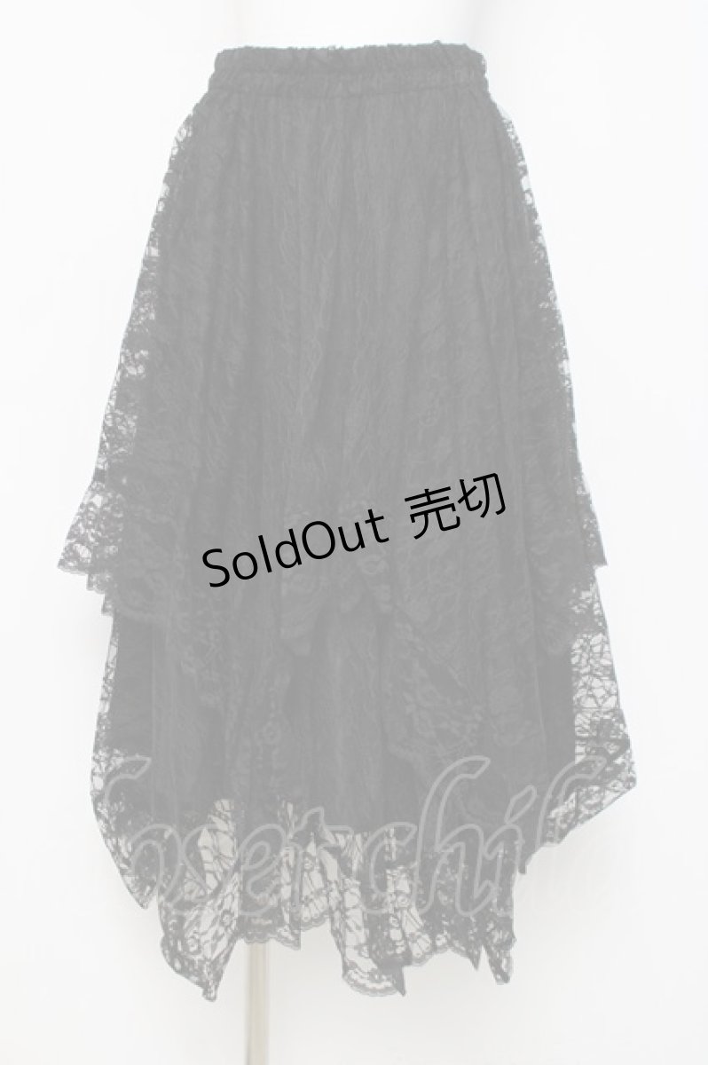 画像1: axes femme / ペチ付イレヘムレーススカート  黒 Y-26-04-05-115-AX-SK-SZ-ZY (1)