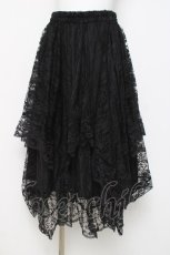 画像1: axes femme / ペチ付イレヘムレーススカート  黒 Y-26-04-05-115-AX-SK-SZ-ZY (1)