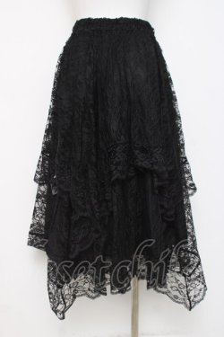 画像2: axes femme / ペチ付イレヘムレーススカート  黒 Y-26-04-05-115-AX-SK-SZ-ZY