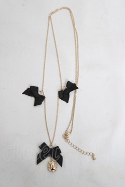 画像2: m petit by misako / AMリボンビジューネックレス  中黒 Y-26-04-05-012-LO-AC-SZ-ZY