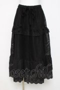 axes femme / ティアードコットンレーススカート  黒 Y-26-04-05-116-AX-CO-SZ-ZY