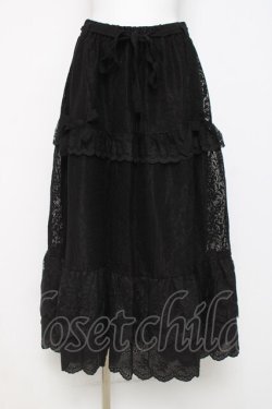 画像1: axes femme / ティアードコットンレーススカート  黒 Y-26-04-05-116-AX-CO-SZ-ZY