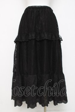 画像3: axes femme / ティアードコットンレーススカート  黒 Y-26-04-05-116-AX-CO-SZ-ZY