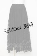 axes femme / レースサーキュラースカート  黒 Y-26-04-05-119-AX-SK-SZ-ZY