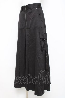 画像1: axes femme POETIQUE / ベルトデザインアーミースカート  黒 Y-26-04-05-120-AX-SK-SZ-ZY