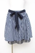 axes femme / ギンガムチェック柄スカート  紺 Y-26-04-05-121-AX-SK-SZ-ZY