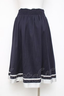 画像2: axes femme POETIQUE / プリーツ切替バイカラースカート M 紺 Y-26-04-05-122-AX-SK-SZ-ZY