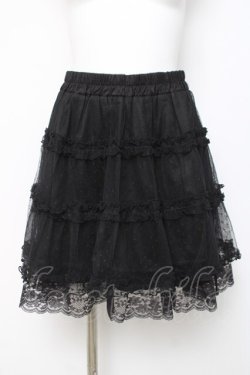 画像1: axes femme POETIQUE / チュールティアードミニスカート  黒 Y-26-04-05-124-AX-SK-AS-ZY