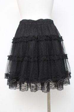 画像2: axes femme POETIQUE / チュールティアードミニスカート  黒 Y-26-04-05-124-AX-SK-AS-ZY