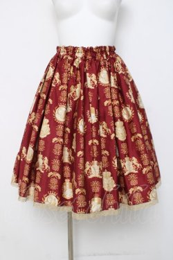 画像1: metamorphose / グラン・エンブレムシャーリングスカート  ワイン Y-26-04-05-125-ME-SK-AS-ZY